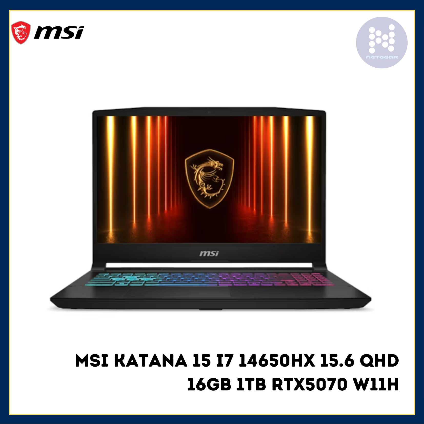 Support Ordinateur Portable MSI Katana 15 – Avec Ports USB Intégrés (Neuf, Ouvert)