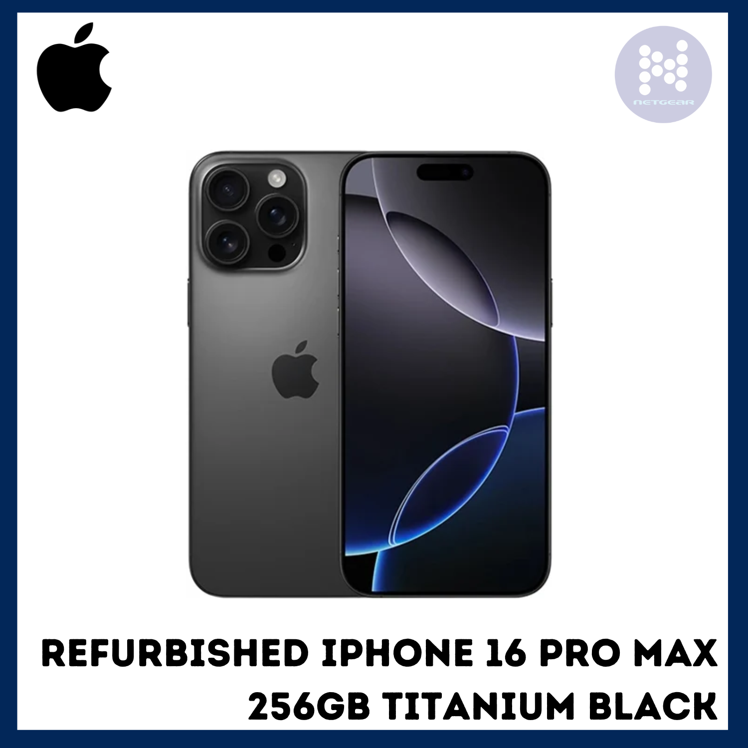 REFURBISHED iPhone 16 PRO MAX 256GB TITANIUM BLACK - GRADE C