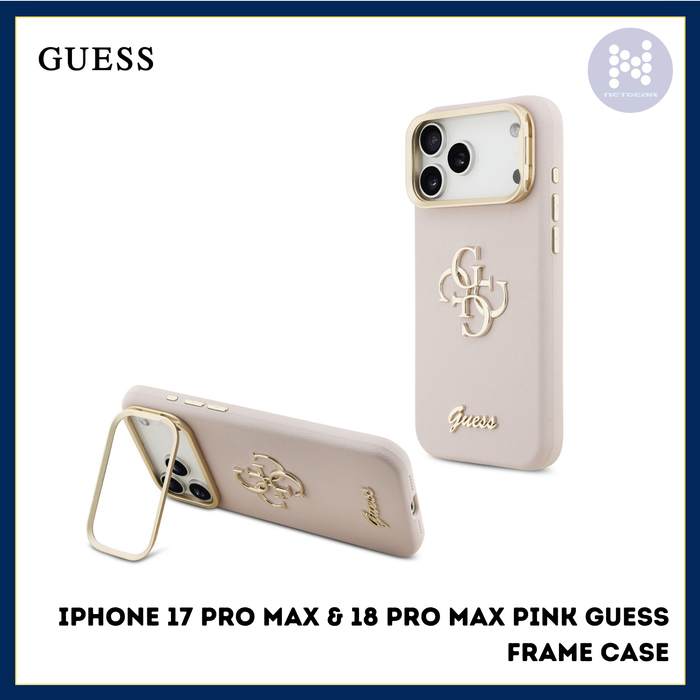 GUESS PU GRAINED 4G LOGO STAND ETUIS DE PROTECTION POUR APPAREIL PHOTO POUR IPHONE 17 PRO MAX ROSE