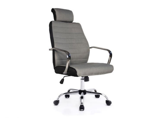 EQUIP OFFICE GREY CHAIR WITH HEADREST HQ FABRIC