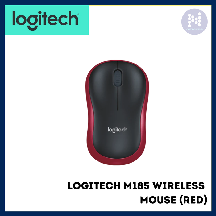 LOGITECH M185 WIRELESS MOUSE (RED)