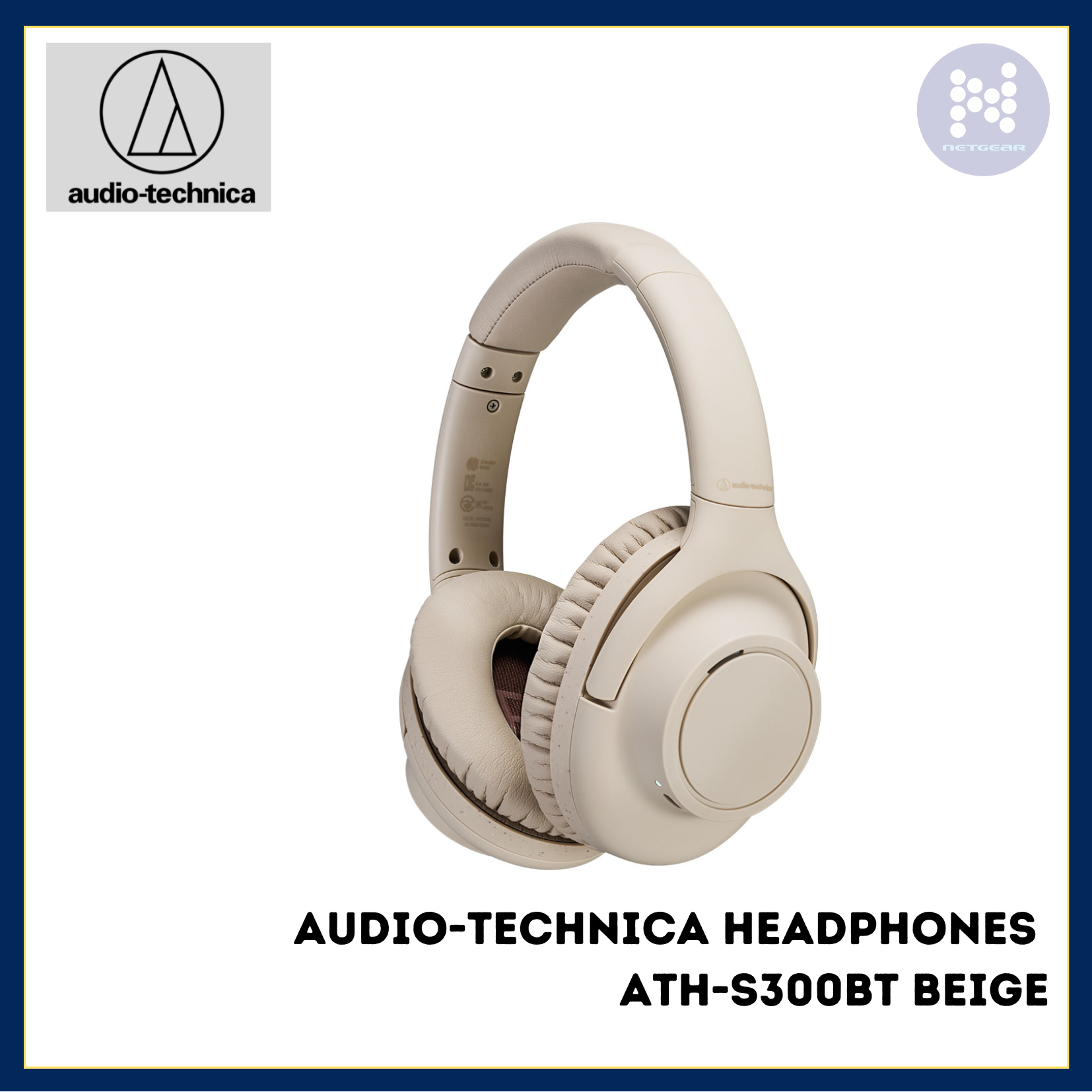 AUDIO-TECHNICA HEADPHONES ATH-S300BT BEIGE – Netgear Gibraltar LTD