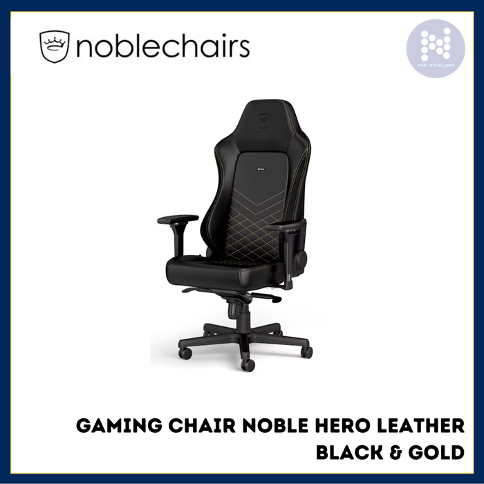GAMING CHAIR NOBLE HERO LEATHER BLACK & GOLD