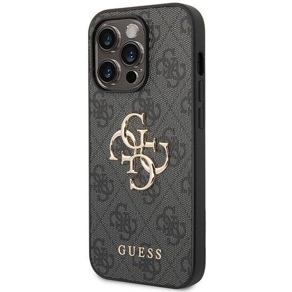 GUESS CASE IPHONE 15 PRO METAL LOGO GREY