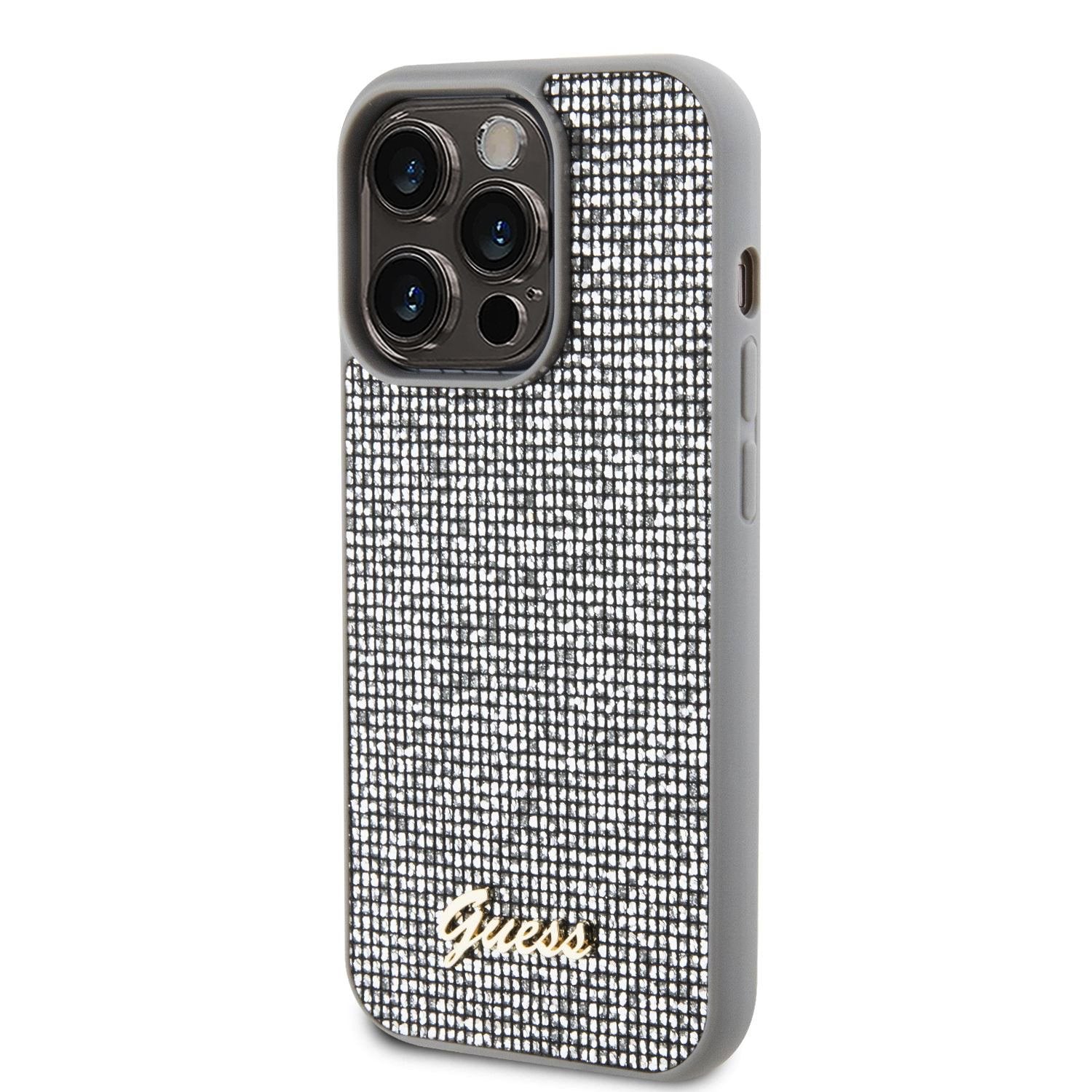 GUESS CASE IPHONE 15 PRO MIRROR SCRIPT SILVER