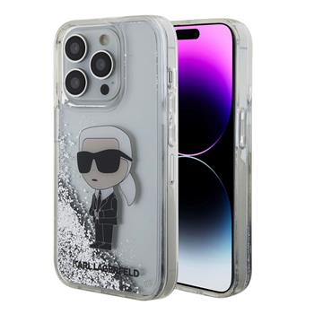 KARL LAGERFELD CASE IPHONE 15 PRO GLITTER KARL SILVER