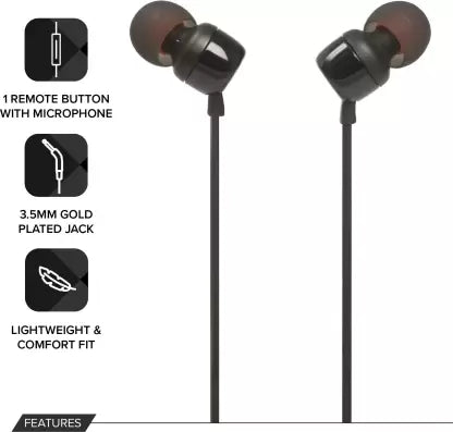 JBL T160 In-Ear Headset 3,5mm Blue