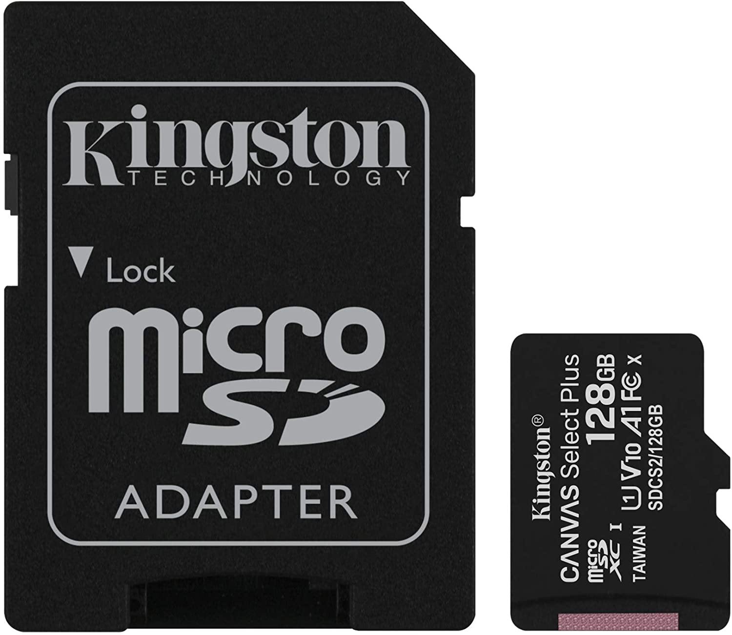 KINGSTON CANVAS SELECT PLUS 128GB MICRO SD CARD CLASS 10 W/ADAPTER - netgear-gi