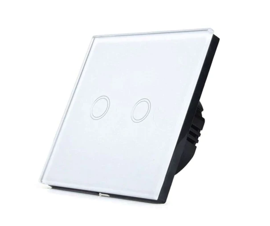 WIFI SMART WALL LIGHTS SWITCH 2 GANG. ALEXA/GOOGLE HOME COMPATIBLE