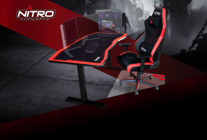*SUMMER HOME OFFERS* NITRO D16E GAMING DESK 160X80CM CARBON RED. ELECTRICAL ADJUSTABLE HEIGHT
