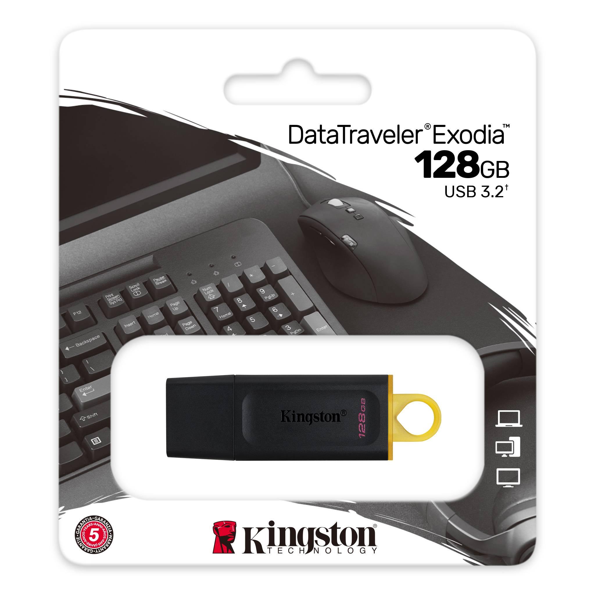 KINGSTON DATATRAVELER EXODIA USB 128GB FLASH DRIVE - netgear-gi