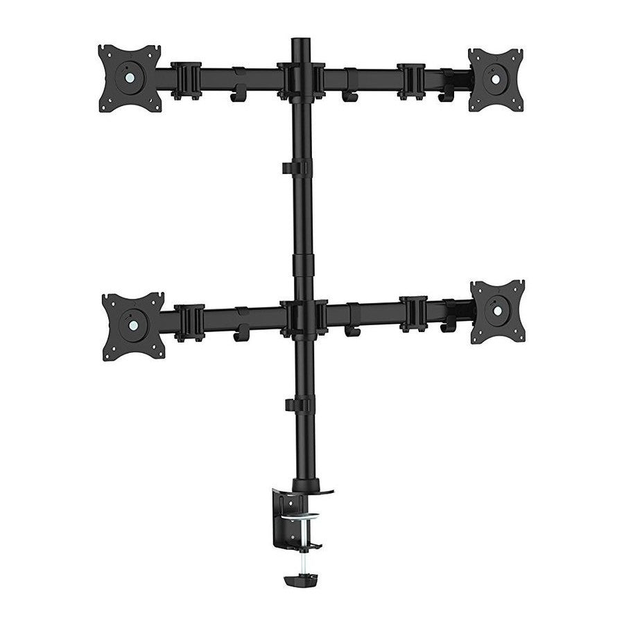 ARTICULATED QUAD MONITOR DESK MOUNT BRACKET 13"-27"